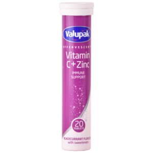 Valupak - فيتامين C الفوار 1000 مجم + أقراص الزنك 20 قرص